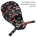 3 Pcs Pack Chef Hats, Professional Head Scarf for Men and Women, Adjustable Kitchen Cooking Cap, Bandana Scarves & Turban Covers for Cooking Fit All Adults Black