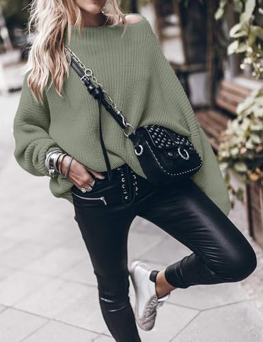 Image of Womens Oversized Sweaters Loose Solid Casual Long Sleeve Mock Neck Knitted Jumper Tops