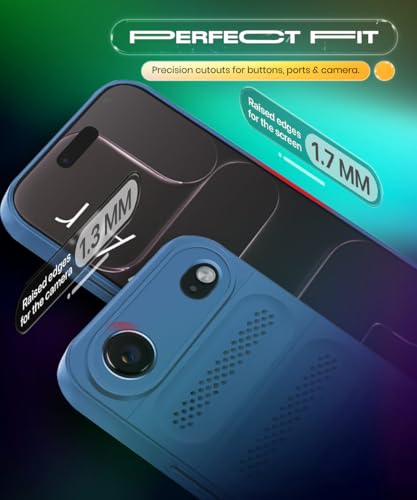 Image of WOW IMAGINE Ultimate Silicone Back Cover Case for iPhone 17 Air | Heat Dissipation Thin Soft TPU | 360 Camera Protection | Breathable Cooling Holes - Deep Blue