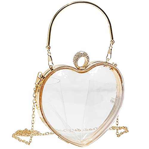 Cariedo Acrylic Handbag Luxury Transparent Clear Clutch Bag For Women Evening Bag Handbag Purse Crossbody Shoulder Bag Party Prom (Heart) #TOP1
