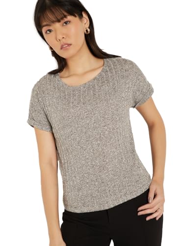 Image of Max Women's Cotton Regular Fit Textured Round Neck T-Shirt