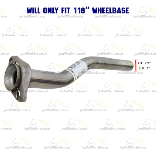 Image of Exhaust Intermediate Pipe Compatible for 1998-2000 Ford Ranger 3.0L and 4.0L | Stainless Steel | Northeastern Exhaust | Includes Clamp, Gasket, Spring Bolts | Direct-Fit | Automotive Replacement Part
