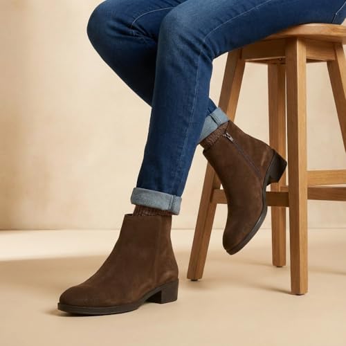 Image of Big Fox Men's Premium Suede Cuban Boots | Stylish Ankle-Length Casual Boots | Lightweight & Comfortable