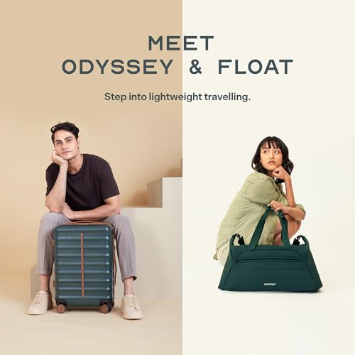 Image of Assembly Premium 20 Inches Cabin Trolley Bag | Polycarbonate Luggage with 3 Packing Organisers with Overnighter Duffle Bag for Men and Women | 45L + 40L | Green | Odyssey