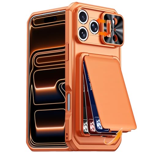 Coque iPhone 16 Pro Max orange silicone anti-rayure protège objectif et cartes