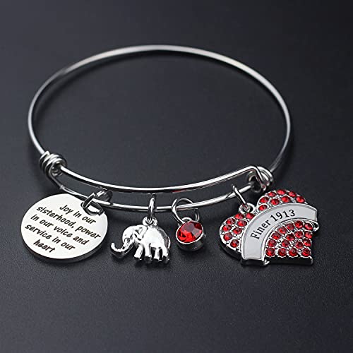 Scwasen 1913 Greek Sorority Paraphernalia Gift Jewelry Joy in Our Sisterhood Bracelet Gift for Women4