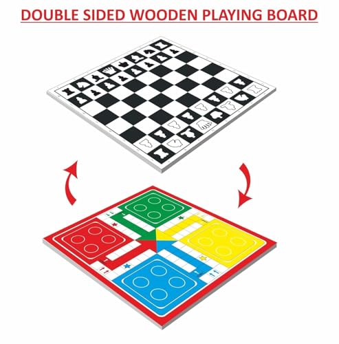 Image of Toyaffair 2in1 Chess & Ludo Jumbo Game Set - Foldable Dual-Sided Board Game with Premium Colourful Pawns- Large Family Fun Game for Kids & Adults, Ideal for Home, & Parties (Ludo Jumbo)