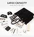 Bagelite Extra Large Canvas Tote Bag for Women Men, Utility Work Tote with Zipper, Laptop Tote Bags with Pockets, Teacher Tote, Black