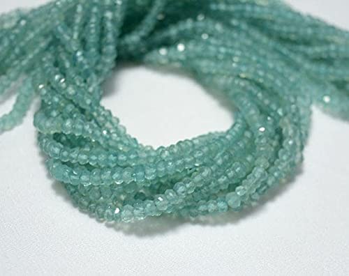 Perles en calcédoine aqua de 3,5mm facettées pour la création de bijoux en pierres précieuses
