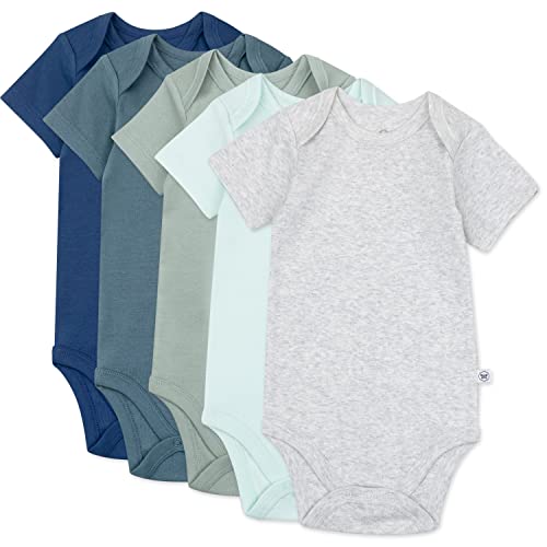 Image of HonestBaby baby-boys 5-pack Short Sleeve Bodysuits One-piece 100% Organic Cotton for Infant Baby Boys