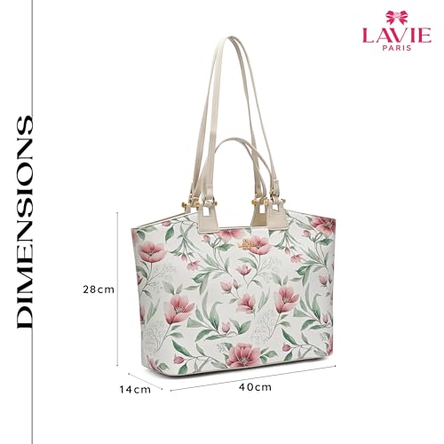 Image of LAVIE PARIS Women's Fleur Large Tote Handbag | Tote Bag for Work | Ladies Purse | Stylish Shoulder Bag | Gift for Women