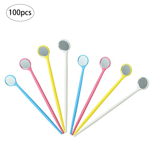 Dentalspiegel 100pcs Einweg-Anti-Fog-Mundspiegel tragbare Zahnwerkzeuge mit Leichtentfernungswerkzeug, Einwegspiegel, Zahnspiegel, zufällige Farbe – Bild 8