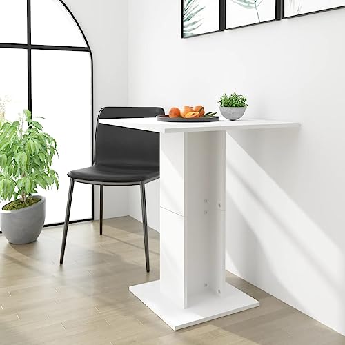 PIXZSSI Mesas de comedor blancas 60x60x75 cm Material de madera Diseño elegante Interior Mesa de comedor Diseño versátil Mesas altas Resistente a la humedad Mesa de cocina Fácil limpieza