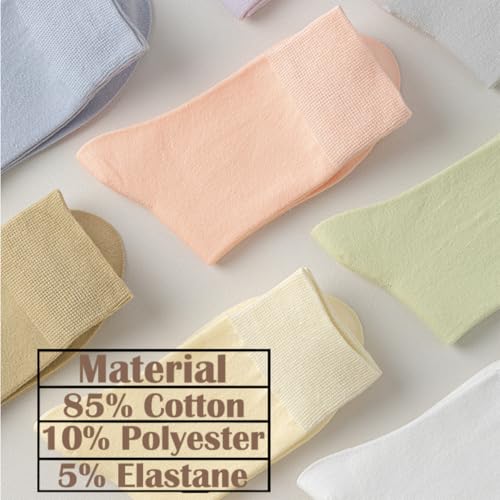 Image of Womens Crew Socks Comfortable Stylish Cotton Soft 5 Pairs Lightweight Thin Casual 5-9 US