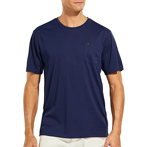 Nepest Men's Quick Dry Short Sleeve Athletic Active T-Shirts With Pocket For Running Gym Workout Hiking, Moisure Wicking Tees Navy,3Xl #TOP20