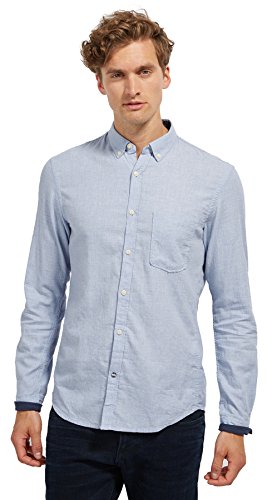 TOM TAILOR Denim Fitted Melange Shirt Camicia Uomo...