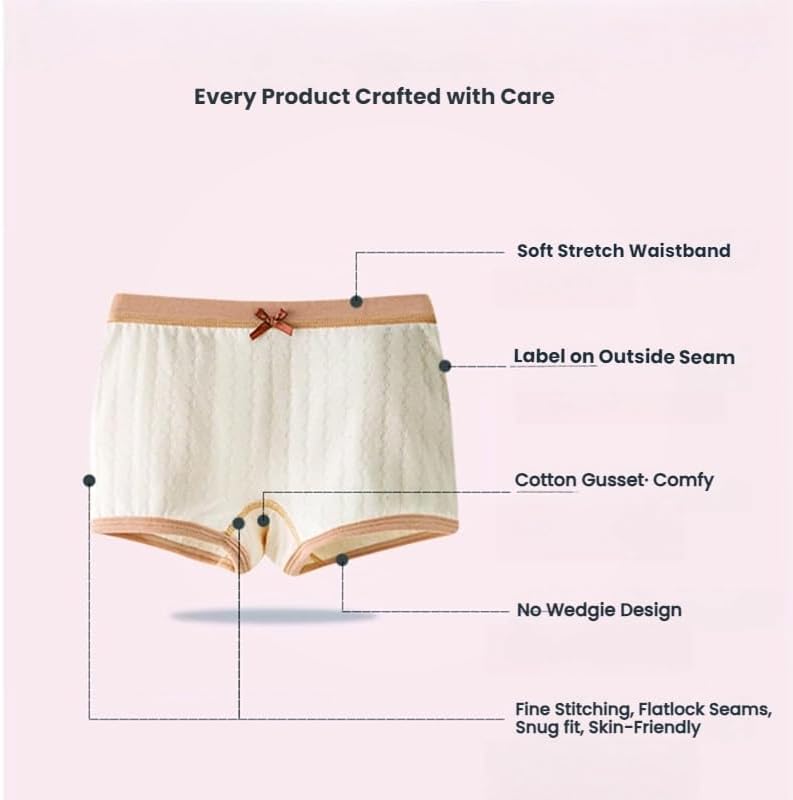 GZMM Girls Organic Cotton Underwear Briefs Toddler Boyshort Soft Breathable Hipster Panties 3-Pack for 3-13 Years - Image 6