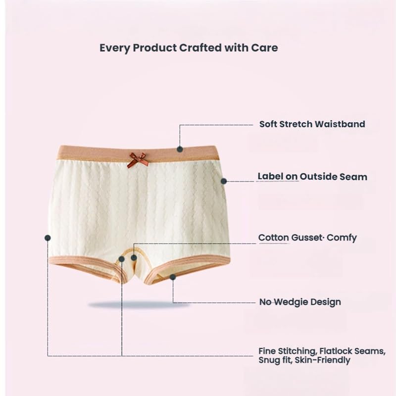 GZMM Girls Organic Cotton Underwear Briefs Toddler Boyshort Soft Breathable Hipster Panties 3-Pack for 3-13 Years3