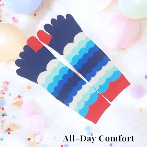 Image of Toe Socks Women - Non-Slip Grip Socks for Yoga, Pilates & Barre, Five Finger Cotton Athletic Socks with Storage Bag