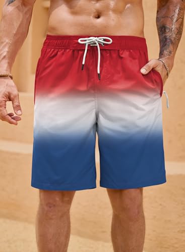 Men’s Swim Trunk 9" Inseam Quick Dry Board Short Hawaiian Beach Shorts with Zipper Pockets (S-XXL)2