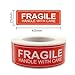 Henalog Fragile Stickers - Handle with Care, Bold Red and White, 250-Pack Fragile Stickers for Moving Shipping Labels, Mailing Supplies