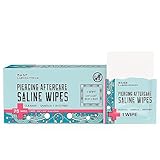 BASE LABORATORIES Piercing Aftercare Wipes | Cleanses & Sanitizes | Piercing Cleaner Wipes for Nose, Ear, Lips | Saline Solution for Piercings | Keloid Bump Removal & Piercing Bump Treatment -75 Wipes