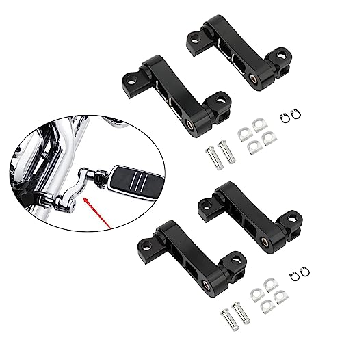 Image of Generic Motorcycle Passenger Rear Foot Peg Bracket Mount Kits Foot Peg Clamp Support Black | 1 Pair Motorcycle Passenger Footpegs with Mounting Hardware