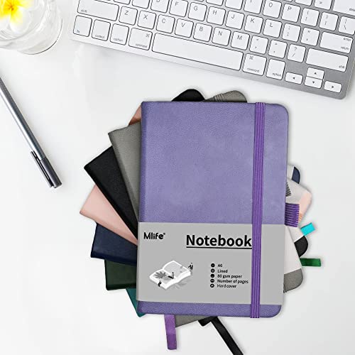 Cuaderno pequeño A6 mini cuaderno de bolsillo gris con líneas pack de 3 cuadernos para notas 7