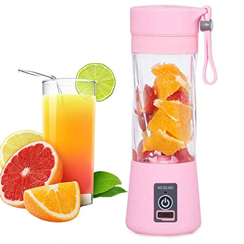 380ml Beweglicher Juicer Mini Frullatore Personal Blender Portable Juicer Cup Mit 3D-6 Blades (pink)
