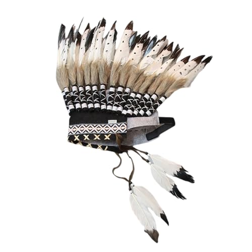 Coiffe indienne femme avec magnifiques plumes colorées pour vos soirées et festivals