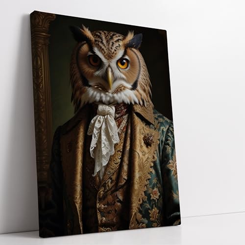 Toile grand format hibou noble Artis Laboratory décor mural salon