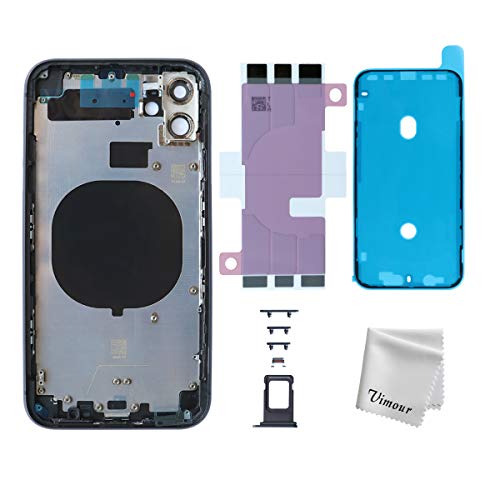 Vimour OEM Back Housing Replacement for iPhone 11 6.1 Inch All Carriers with Side Buttons and Adhesive Tapes (Black)