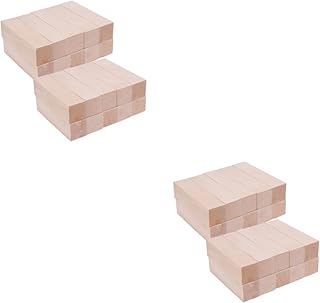 VILLCASE 40 Peças Ferramentas De Madeira Blocos De Empilhamento DIY Bloco De Madeira Artesanato Escultura Em Madeira Suprimentos Espaços Em Branco Madeira Artesanato Prancha Retângulo