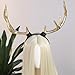 MOSTORY Gold Antler Horns Headband - Large Deer Horns Hairband Halloween Reindeer Hairhoop for Renaissance Accessory Renfaire Gothic Cosplay Photo Shoot