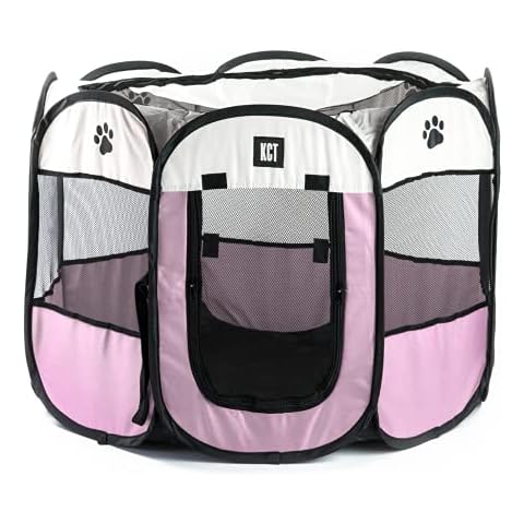 KCT Portable Fabric Pet Play Pen - Medium Pink Cover