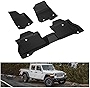 KIWI MASTER Floor Mats Compatible for 2020-2023 Jeep Gladiator JT Accessories All Weather Mat Liners Front & 2nd 2 Row Seat TPE Slush Liner Black OEM 82215626AB