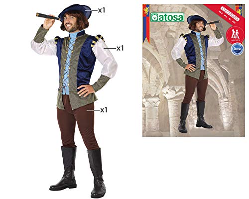 Disfraz Medieval De Cortesano Azul Para Hombre, Incluye Chaqueta De Terciopelo, Pantalón Ajustado Y Sombrero, Talla Adulto