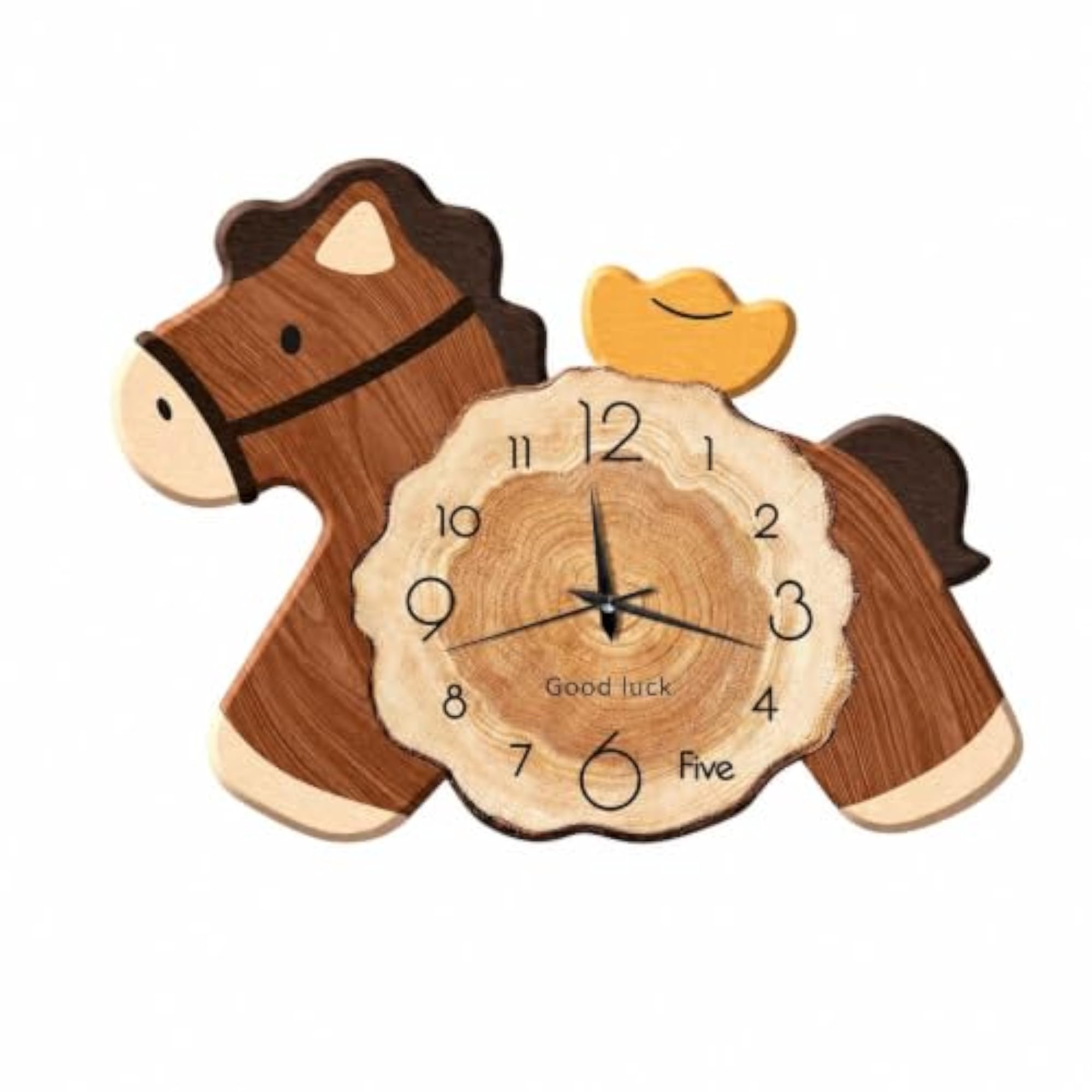 Powered Desktop Analog Clock, Decorative Horse-Shaped Clock