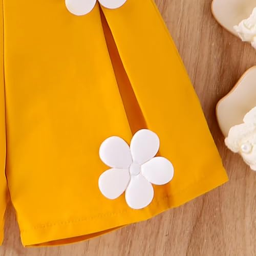 Toddler Girl Clothes, 2Pcs Baby Girl Summer Outfits Ruffle Sleeveless Shirts Floral Tops + Shorts4