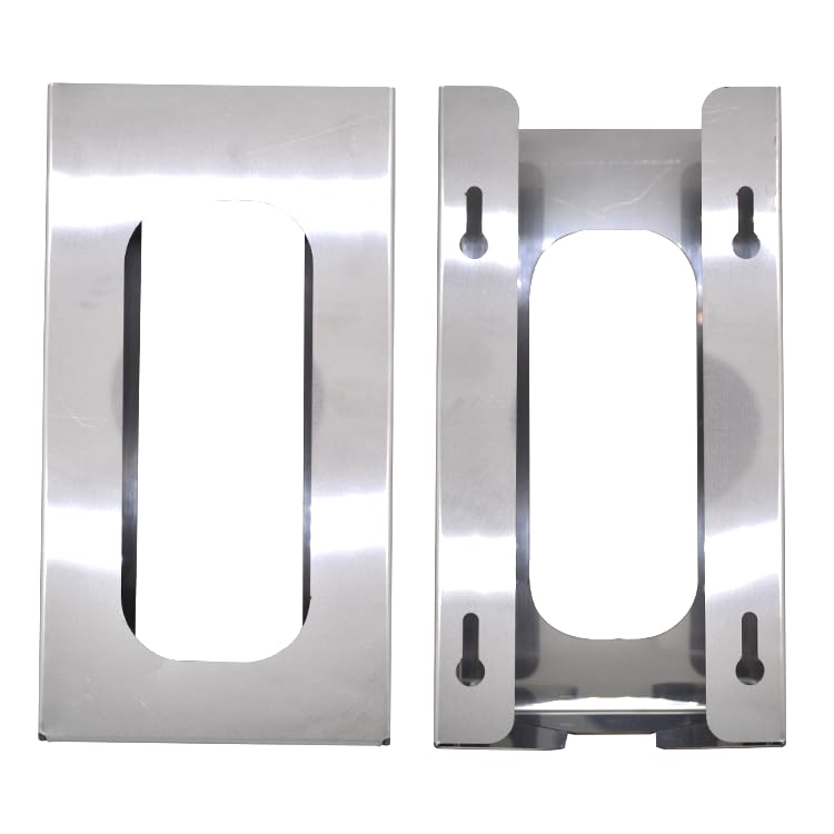 1 caja dispensadora de guantes de acero inoxidable de grado comercial, soporte para caja de pañuelos de 5.4 pulgadas de ancho x 3.8 pulgadas de profundidad x 10 pulgadas de alto/agujero de cerradura