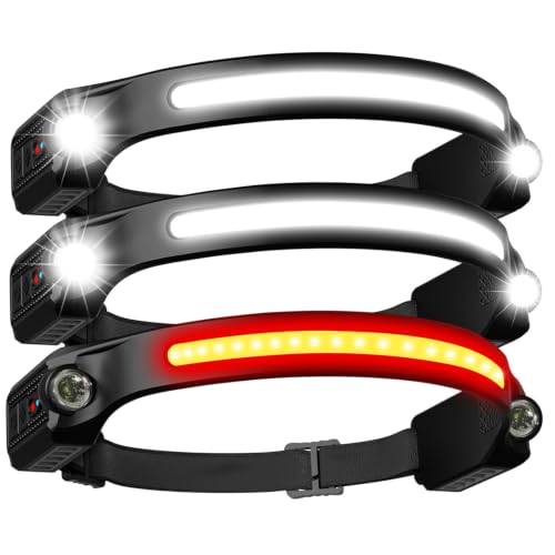 Three-pack of black rechargeable headlamps with red-light mode — buying in threes means a spare stays charged while one is in use
