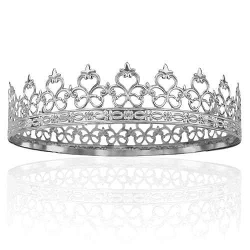 CIEHER King Crown for Men Prom Tiara Royal Crowns for Wedding Birthday Halloween Costume(Black)