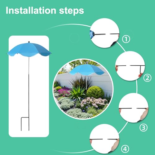 Paraguas para sombra de plantas protector solar y resistente a la lluvia con estaca 2 piezas 6