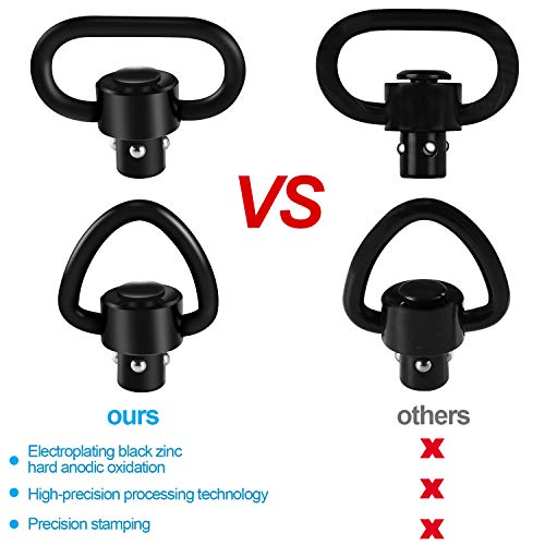 Bengor 4 Pack Qd Sling Swivels, 1.25" Loop + D-Loop Quick-Disconnect Push Button For Two Point And Traditional Sling Swivel Mount Set #TOP3