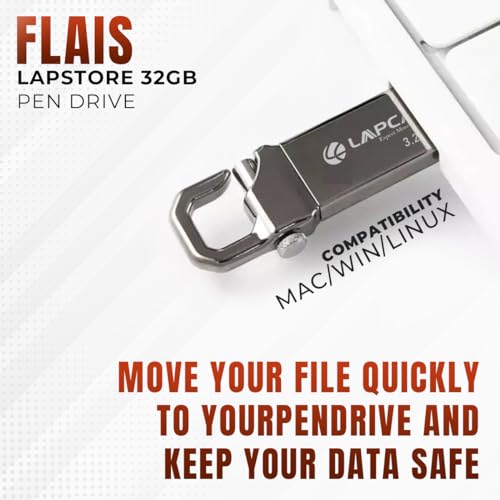 Lapcare Flais 32GB Metal USB 3.2 Flash Drive | Pen Drive | Up to 400Mbps Speed | Reliable Data Storage with 5-Year Warranty| Universal Compatibility - MAC/Win/Linux | OTG Support 3 41MX 7K7RnL