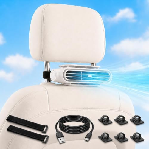StyleLift Rechargeable Car Seat Fan White