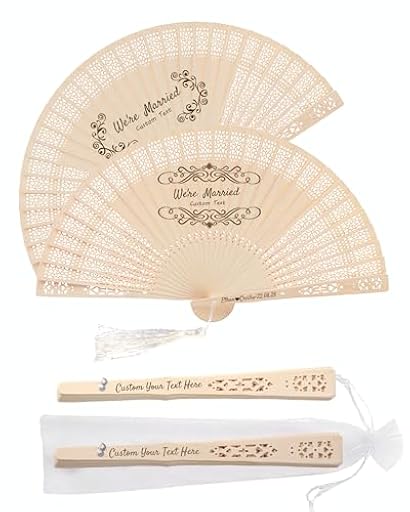 30Piezas Abanicos de Boda Personalizados, Abanico de Madera con Grabado Nombre Fecha, Abanicos Boda para Invitados, Eventos Decoración Abanico Regalos (30) | Ya disponible en tu tienda friki favorita! En mundofriki.es!