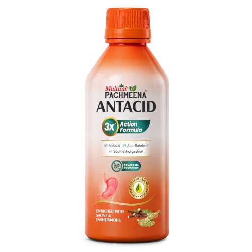 Image of Multani Pachmeena Antacid Digestive Syrup | Sugar Free | Helps Relieve Indigestion, Acidity & Gas | Ayurvedic Digestive Support | 200 ml