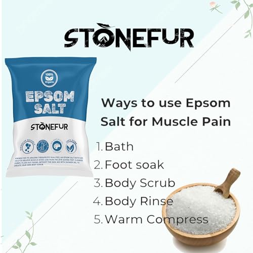 STONEFUR Epsom Salt For Pain Relief Epsom Salt For Foot Epsom Salt For Bath Epsom Salts For Feet Pain For Muscle Relief, Relieves Aches & Pain Epsom Bath Salt Crystal and Bath... - Image 5
