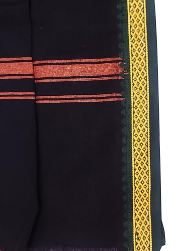 Image of Handloom Cotton + Polyester Mix God Towel | Gamcha /Angocha Towel | Fast Absorbing Bath Towels|Pack of 6 | Size 76 x 168 cm | Black